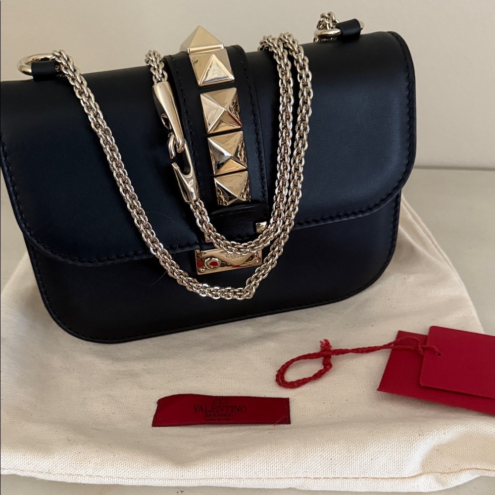 Valentino Black Crossbody Bag with Silver Studs - Picture 4 of 8